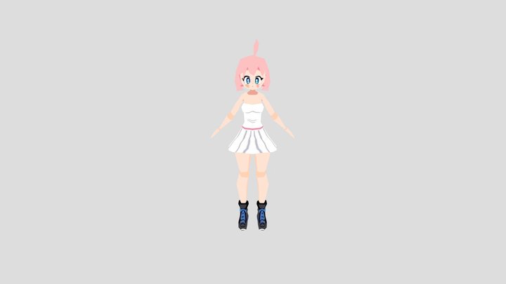 Low poly girl 3D Model