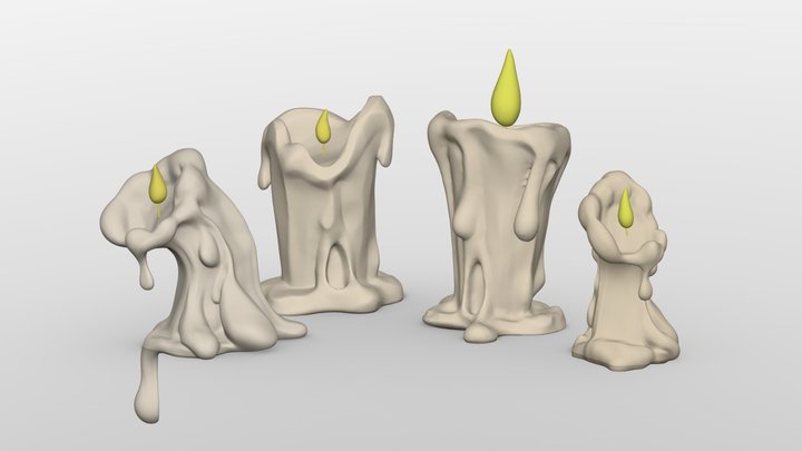 Stylized Candle 3D Model