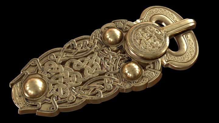 Sutton Hoo Great Gold Buckle 3D Model