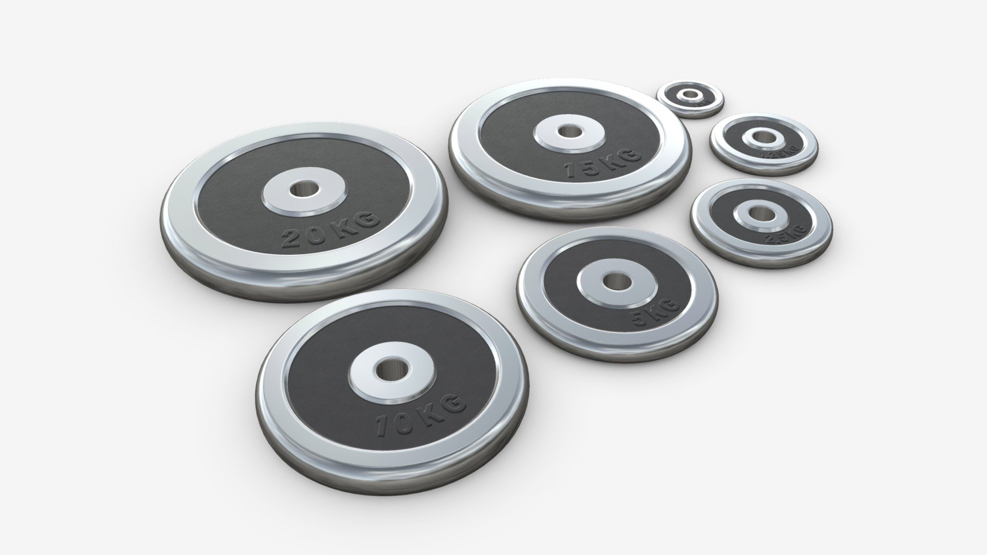 Barbell weight plate set metal rubber Buy Royalty Free 3D model by HQ3DMOD (AivisAstics