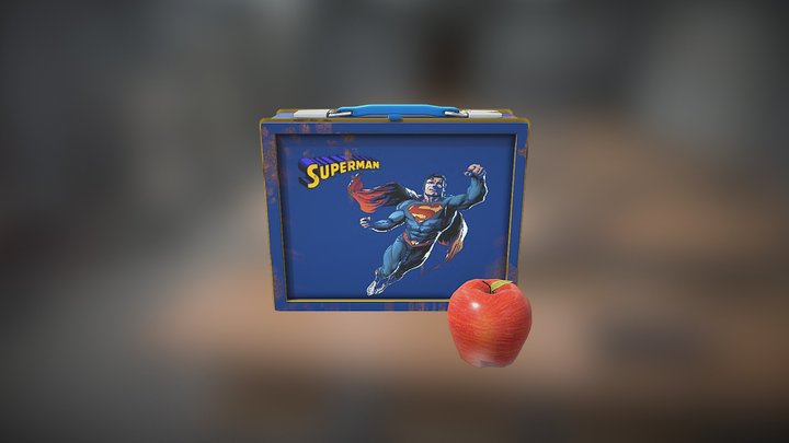 Old School Lunchbox and apple 3D Model