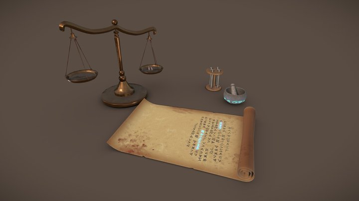 Ustensiles d'alchimie 3D Model