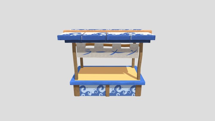 Japan inspired booth vers 2 3D Model