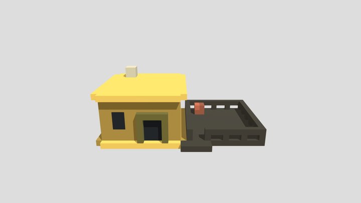 Low Poly Desert House 3D Model