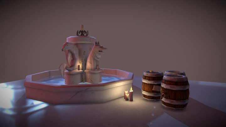 Village Assets Fountain 3D Model