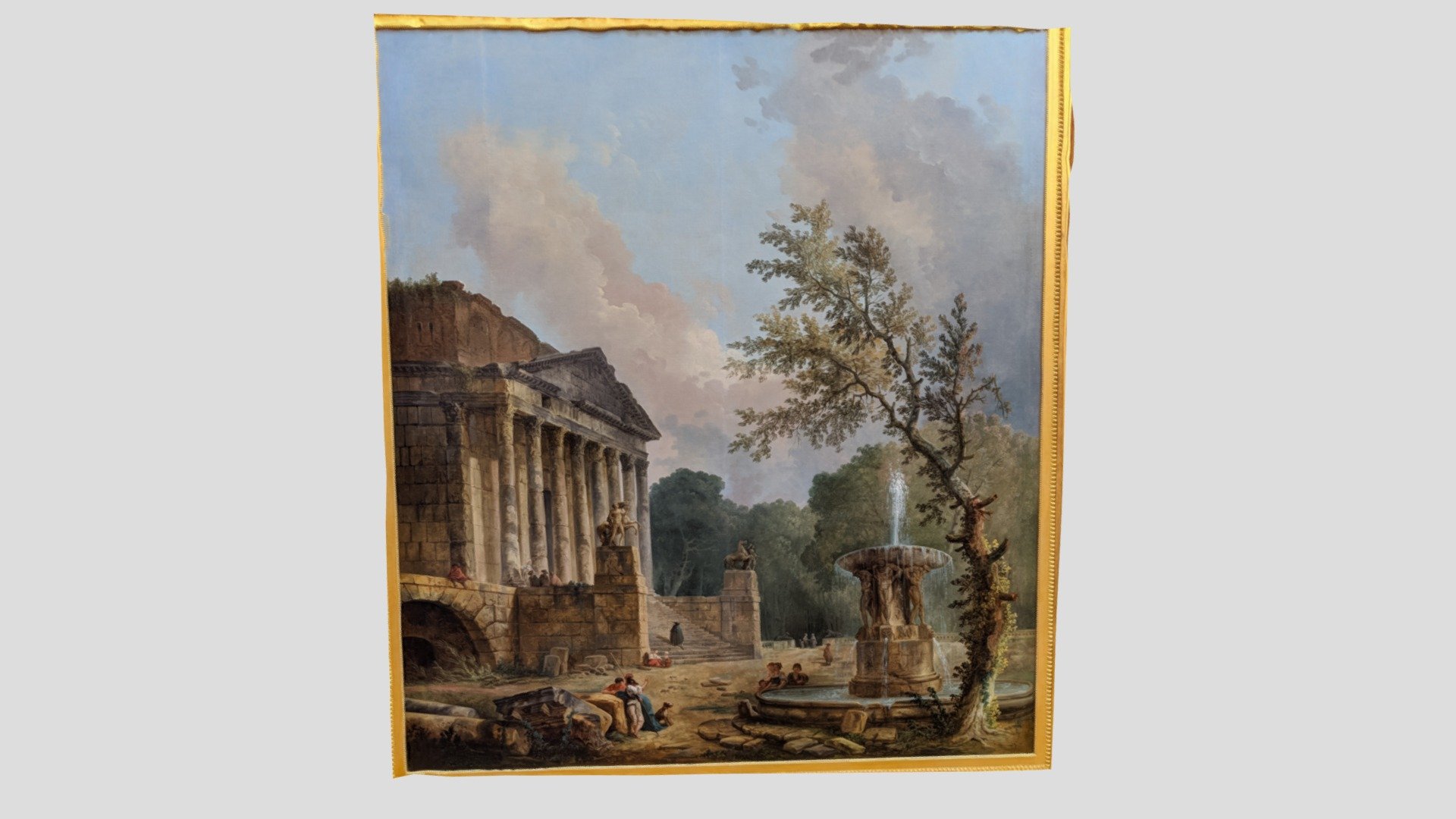 Landschaft mit Tempelruine