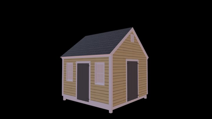 The Hingham - Pine Clapboard - Miore Black 3D Model
