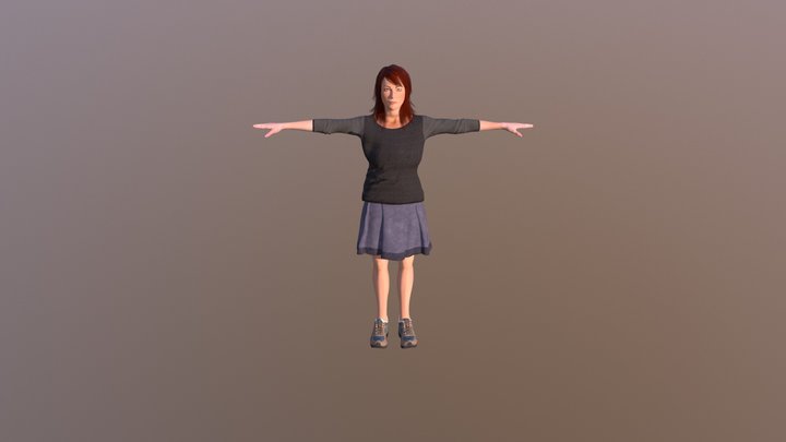 Example Girl from Adobe fuse 3D Model