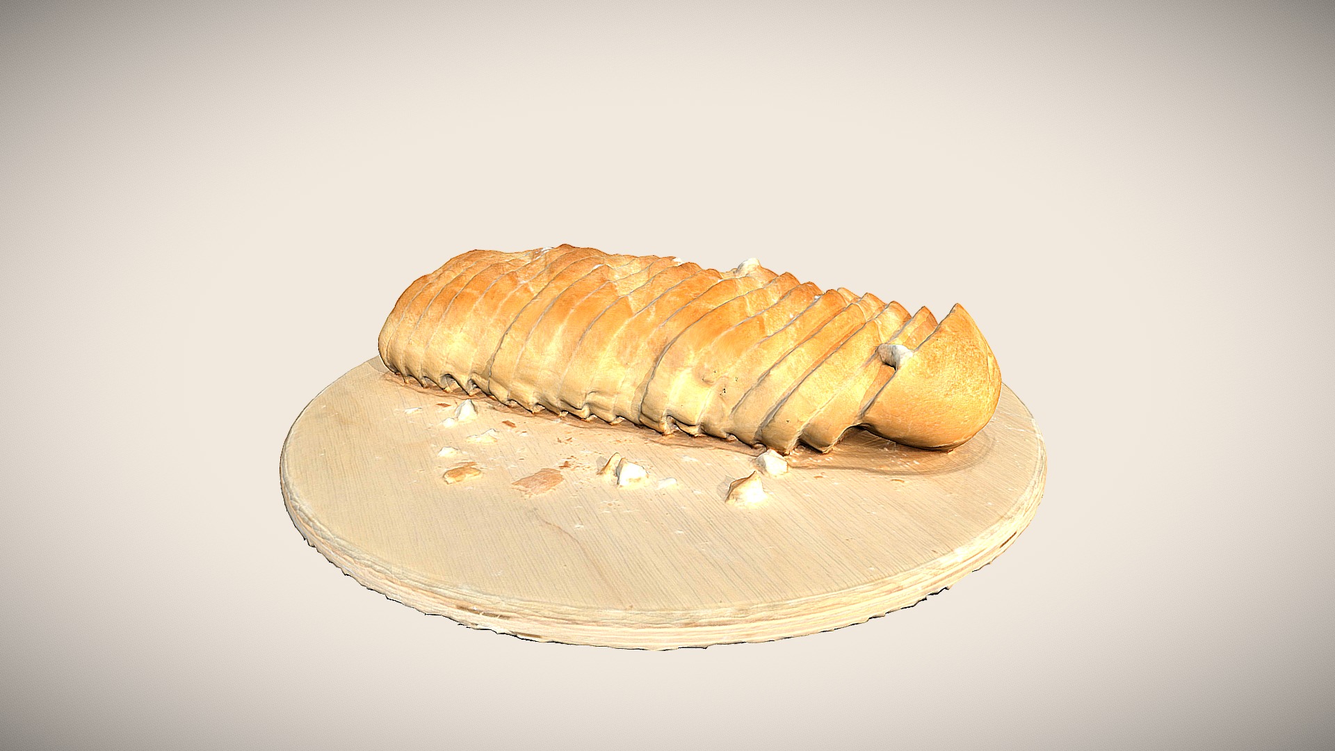 3D model Bread - This is a 3D model of the Bread. The 3D model is about a plate of food.