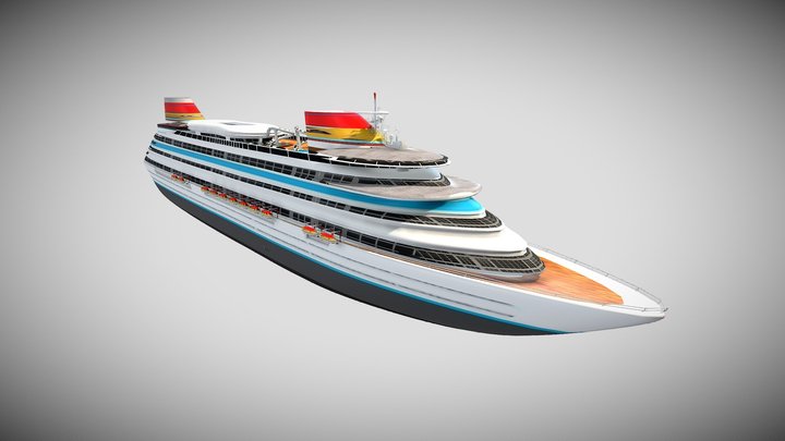 The cruise liner model ship 3D model 3D Model