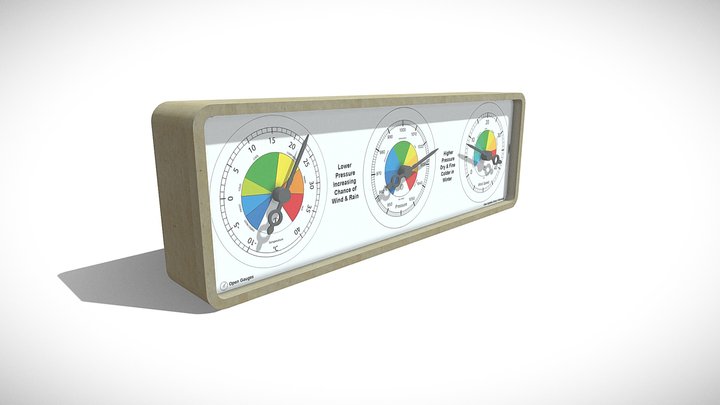 Weather Data Dashboard - 3 Servos 3D Model