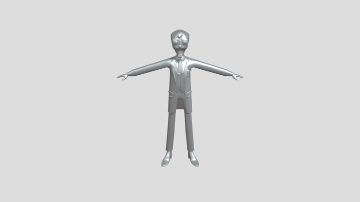 person in lab coat with outstretched arms 3D Model