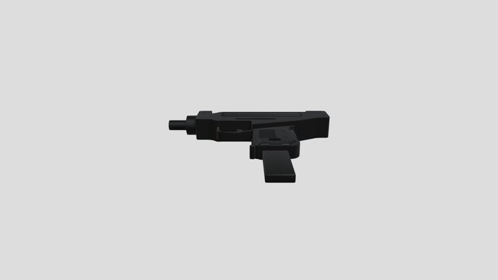 Mini Uzi Submachine Gun - Low Poly 3D Model