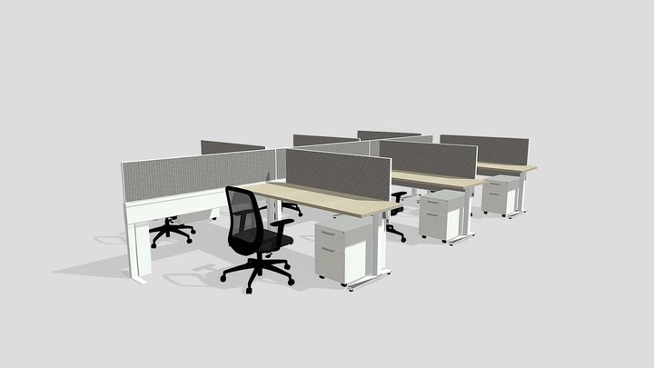 Idea Starter - Fixed Benching Workstation 3D Model
