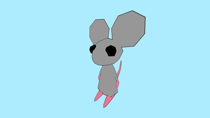 Rat, Low-poly, Stylized 3D Model