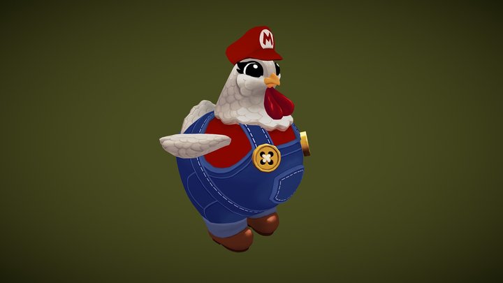 Super Maria Chicken 3D Model