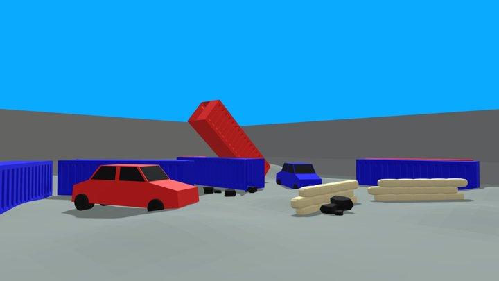 Low Poly Game Prototype Environment