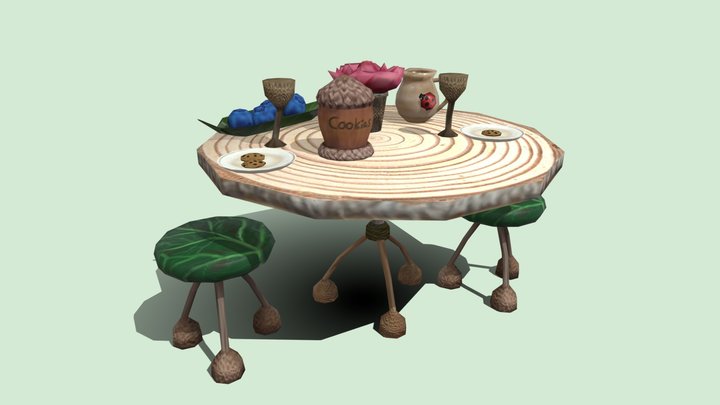 Low Poly Fairy Table 3D Model