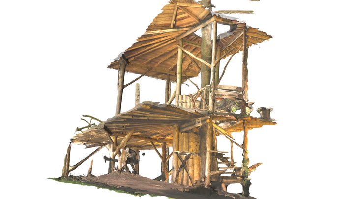 baumhaus 3-seitenschnitt 3D Model