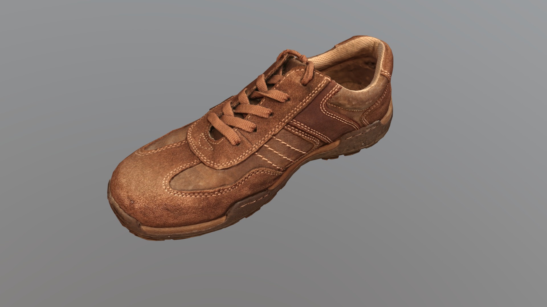 3D model Shoe Brown - This is a 3D model of the Shoe Brown. The 3D model is about a brown leather shoe.