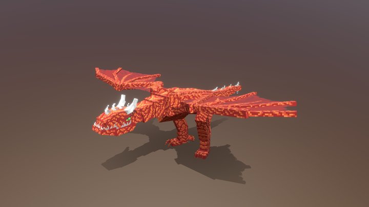 Red Fire Dragon 3D Model