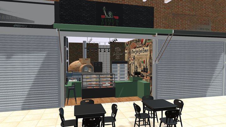 PROJETO DE INTERIORES DE UMA PIZZARIA 3D Model