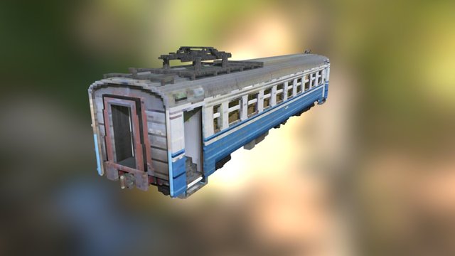 Voxel Train 3D Model