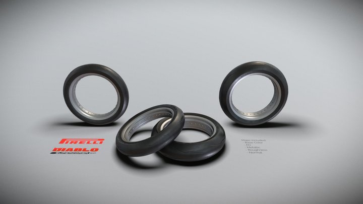 Pirelli Diablo Supercorsa SP V2 Motorcycle Tire 3D Model
