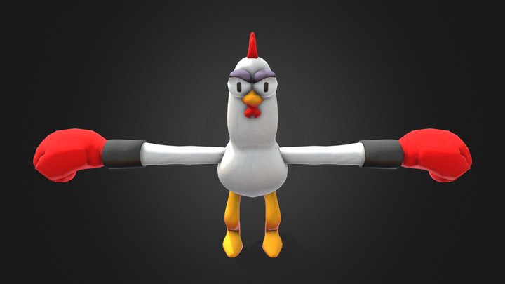 Cartoony Chicken 3D Model