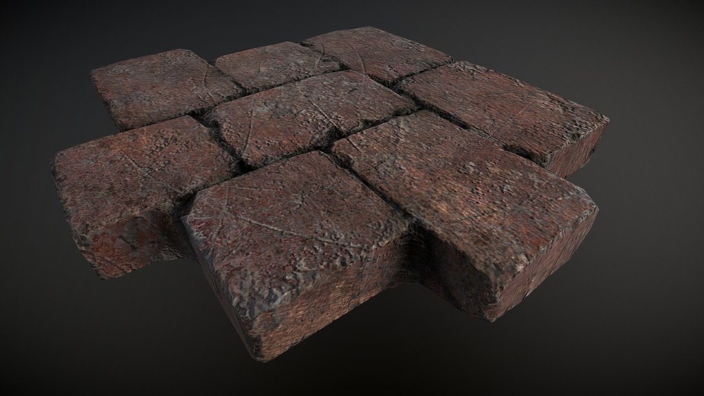 Rustic Pavers Set03 Low Poly | Eastern Red - 3D model by deepfielddev ...