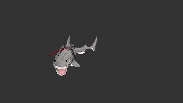 Shark with laser beams 3D Model