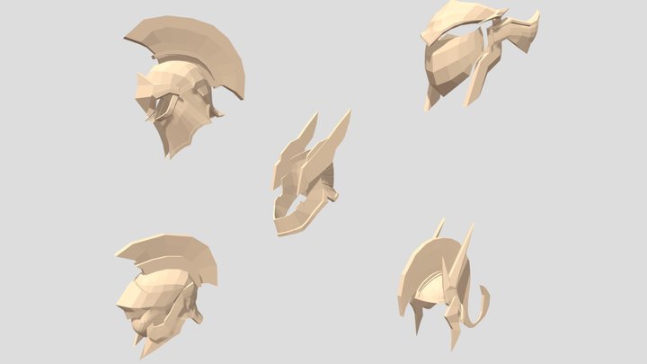 5 prop helmets | SCHOOL PROJECT 3D Model