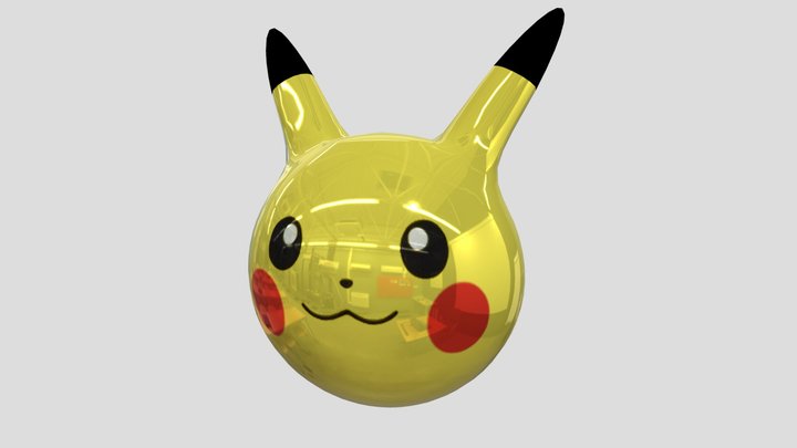 Pikachu Face 3D Model