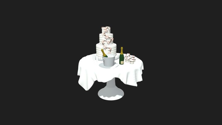 Mesa de bodas 3D Model