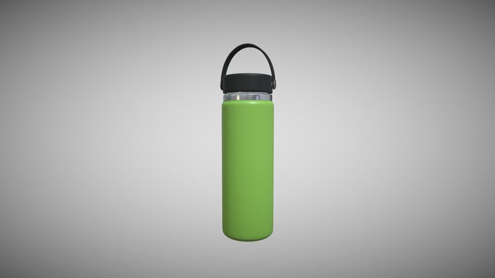 green water bottle, hydroflask water bottle 3D Model