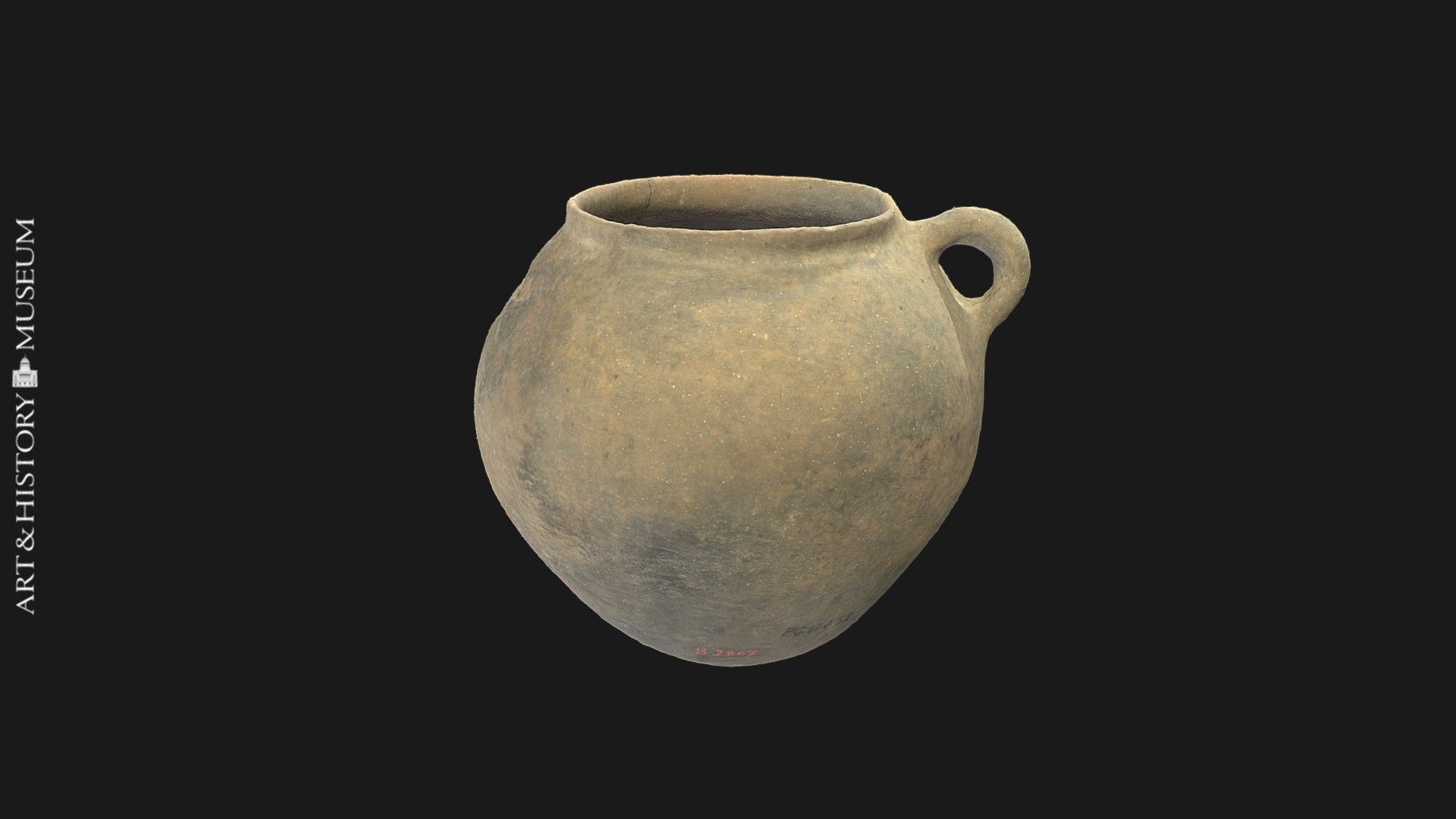 Egg-shaped pot with small opening & vertical rim