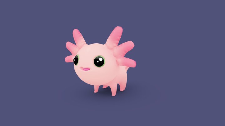 Low Poly Axolotl 3D Model