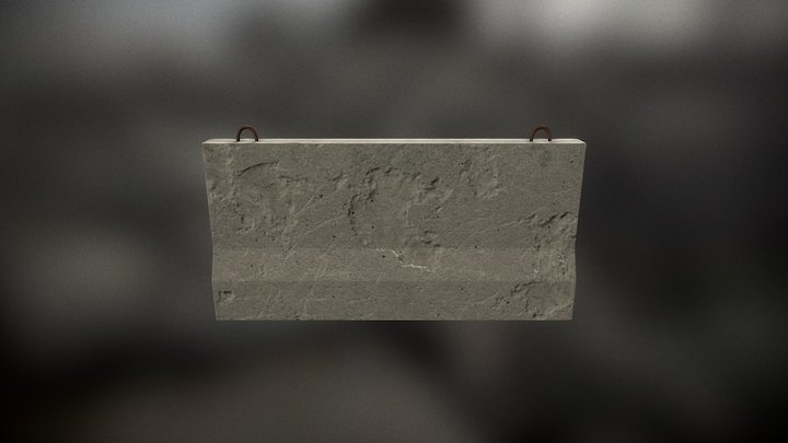 Concrete Barricade 3D Model