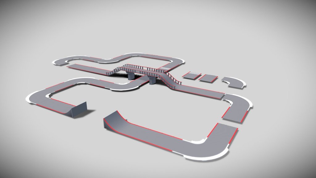 Low poly race track