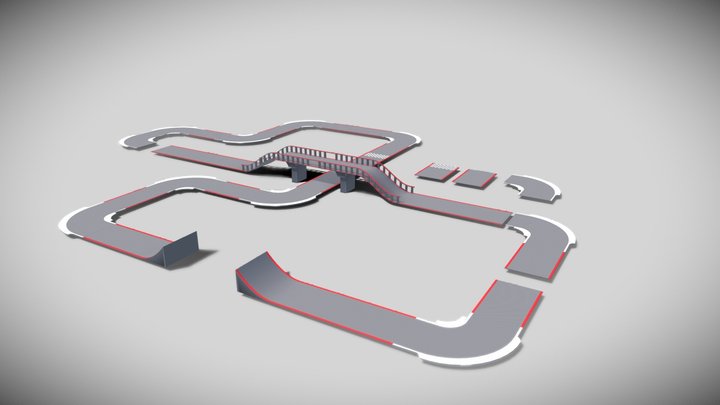 Low poly race track 3D Model