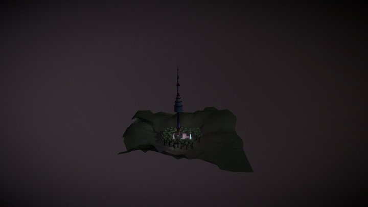Low Poly N-Seoul Tower (Namsan Tower) 3D Model