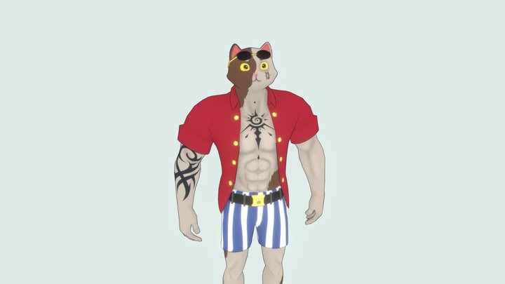 Stylized Meowscles 3D Model
