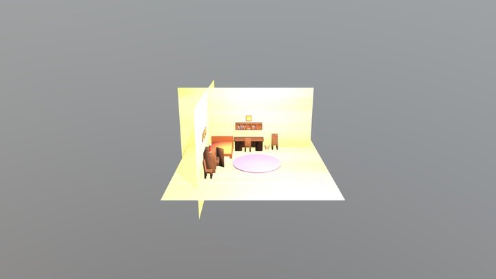 初投稿，簡單的房間模型 3D Model