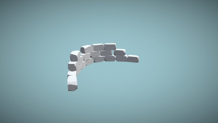 Small Ruin Wall 3D Model
