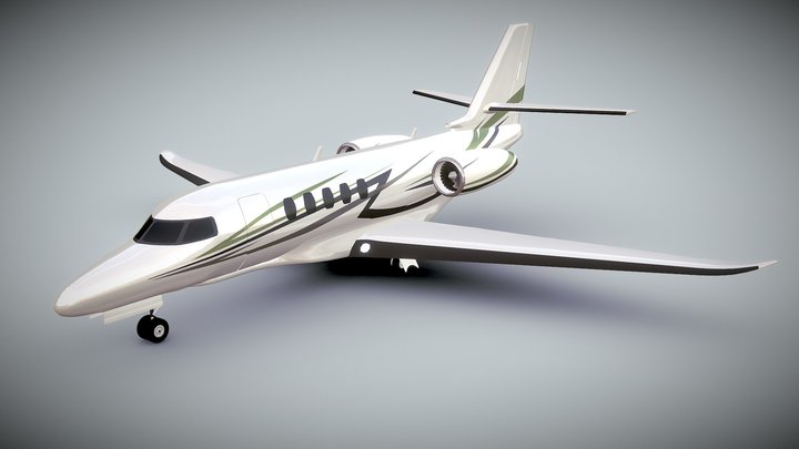 Cessna Citation Latitude private jet 3D Model