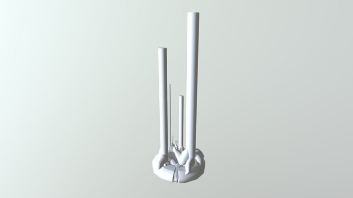 Graybox monster garden 3D Model