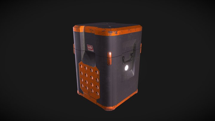 Sci Fi Box Orange 3D Model