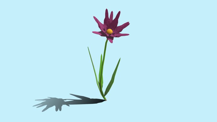 Textured Flower 3D Model