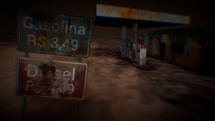 Posto de Gasolina Abandonado 3D Model