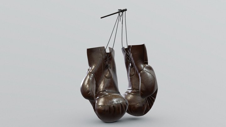 Vintage / Old boxing gloves 3D Model